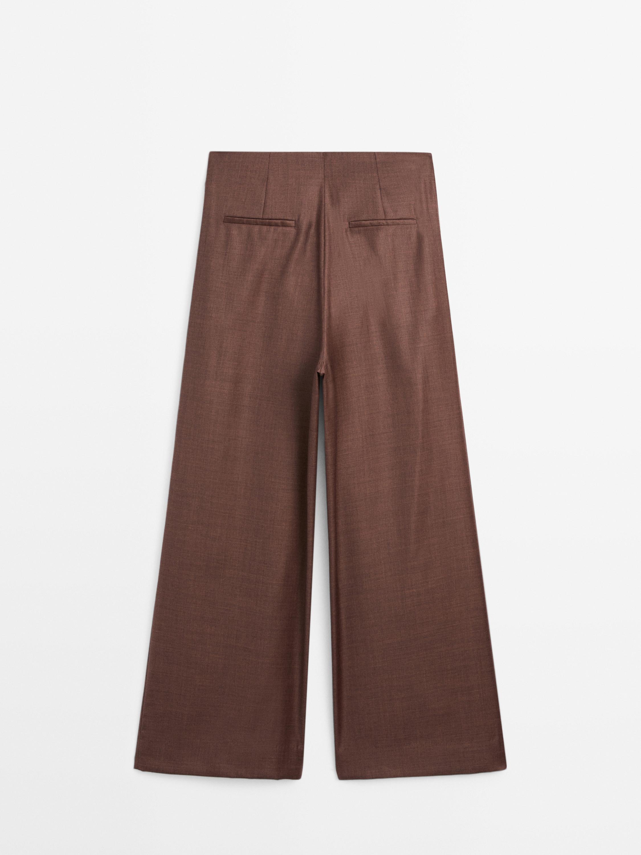 100% wool darted trousers